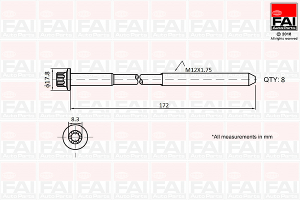 Set surub, chiulasa B1060 FAI AutoParts - Surub chiulasa Set surub, chiulasa B1060 FAI AutoParts - Surub chiulasa