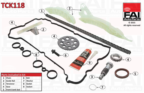 chit lant de distributie TCK118 FAI AutoParts - Lant de distributie /- intinzator /- de ghidare
