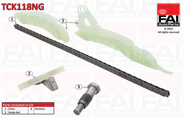 chit lant de distributie TCK118NG FAI AutoParts - Lant de distributie /- intinzator /- de ghidare