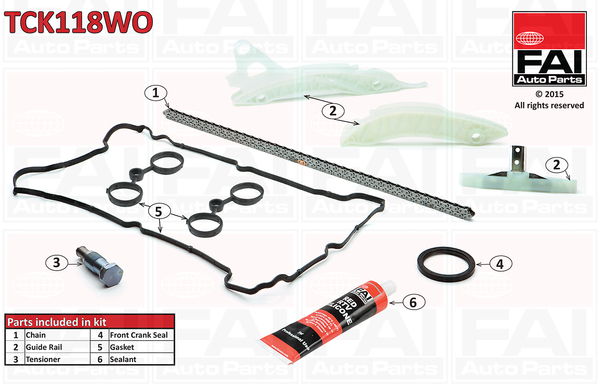 chit lant de distributie TCK118WO FAI AutoParts - Lant de distributie /- intinzator /- de ghidare