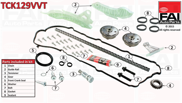 chit lant de distributie TCK129VVT FAI AutoParts - Lant de distributie /- intinzator /- de ghidare chit lant de distributie TCK129VVT FAI AutoParts - Lant de distributie /- intinzator /- de ghidare