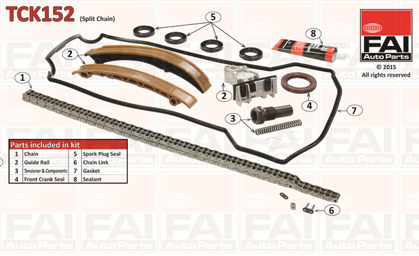 chit lant de distributie TCK152 FAI AutoParts - Lant de distributie /- intinzator /- de ghidare chit lant de distributie TCK152 FAI AutoParts - Lant de distributie /- intinzator /- de ghidare