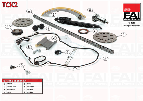chit lant de distributie TCK2 FAI AutoParts - Lant de distributie /- intinzator /- de ghidare