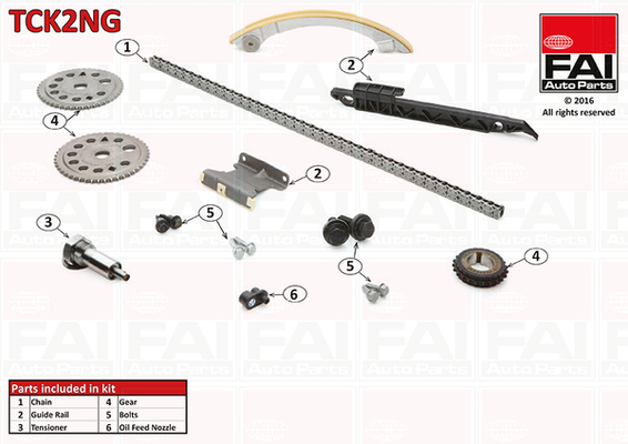 chit lant de distributie TCK2NG FAI AutoParts - Lant de distributie /- intinzator /- de ghidare