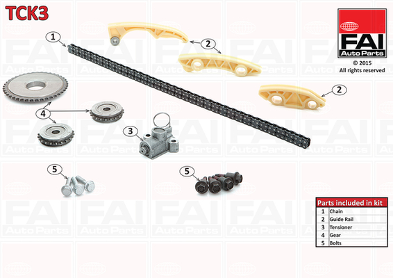 chit lant de distributie TCK3 FAI AutoParts - Lant de distributie /- intinzator /- de ghidare