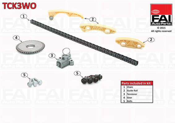 chit lant de distributie TCK3WO FAI AutoParts - Lant de distributie /- intinzator /- de ghidare