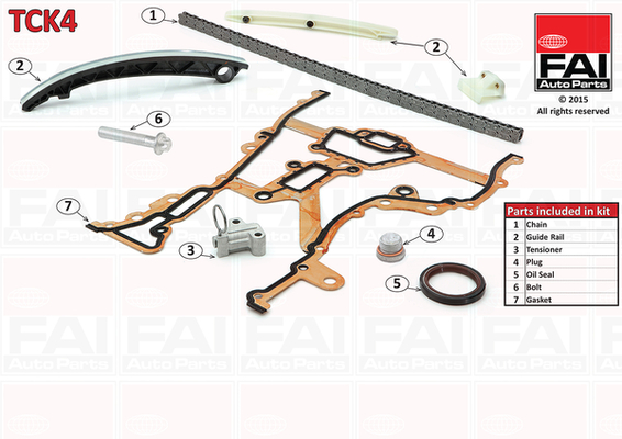 chit lant de distributie TCK4 FAI AutoParts - Lant de distributie /- intinzator /- de ghidare