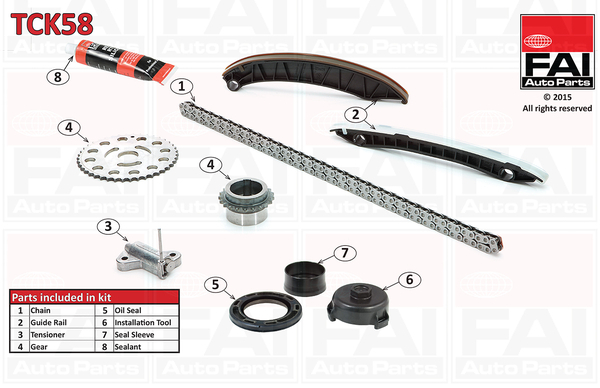 chit lant de distributie TCK58 FAI AutoParts - Lant de distributie /- intinzator /- de ghidare