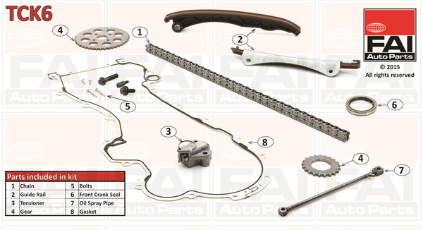 chit lant de distributie TCK6 FAI AutoParts - Lant de distributie /- intinzator /- de ghidare