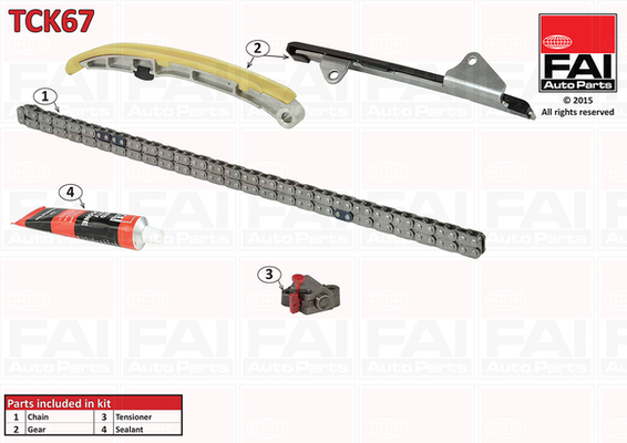 chit lant de distributie TCK67 FAI AutoParts - Lant de distributie /- intinzator /- de ghidare