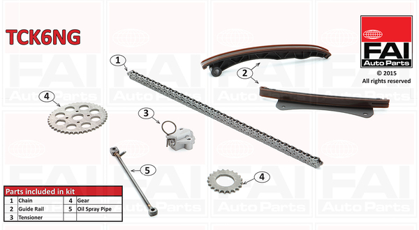chit lant de distributie TCK6NG FAI AutoParts - Lant de distributie /- intinzator /- de ghidare