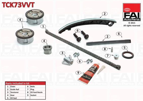 chit lant de distributie TCK73VVT FAI AutoParts - Lant de distributie /- intinzator /- de ghidare