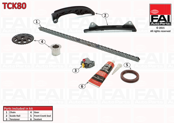 chit lant de distributie TCK80 FAI AutoParts - Lant de distributie /- intinzator /- de ghidare