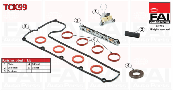 chit lant de distributie TCK99 FAI AutoParts - Lant de distributie /- intinzator /- de ghidare chit lant de distributie TCK99 FAI AutoParts - Lant de distributie /- intinzator /- de ghidare