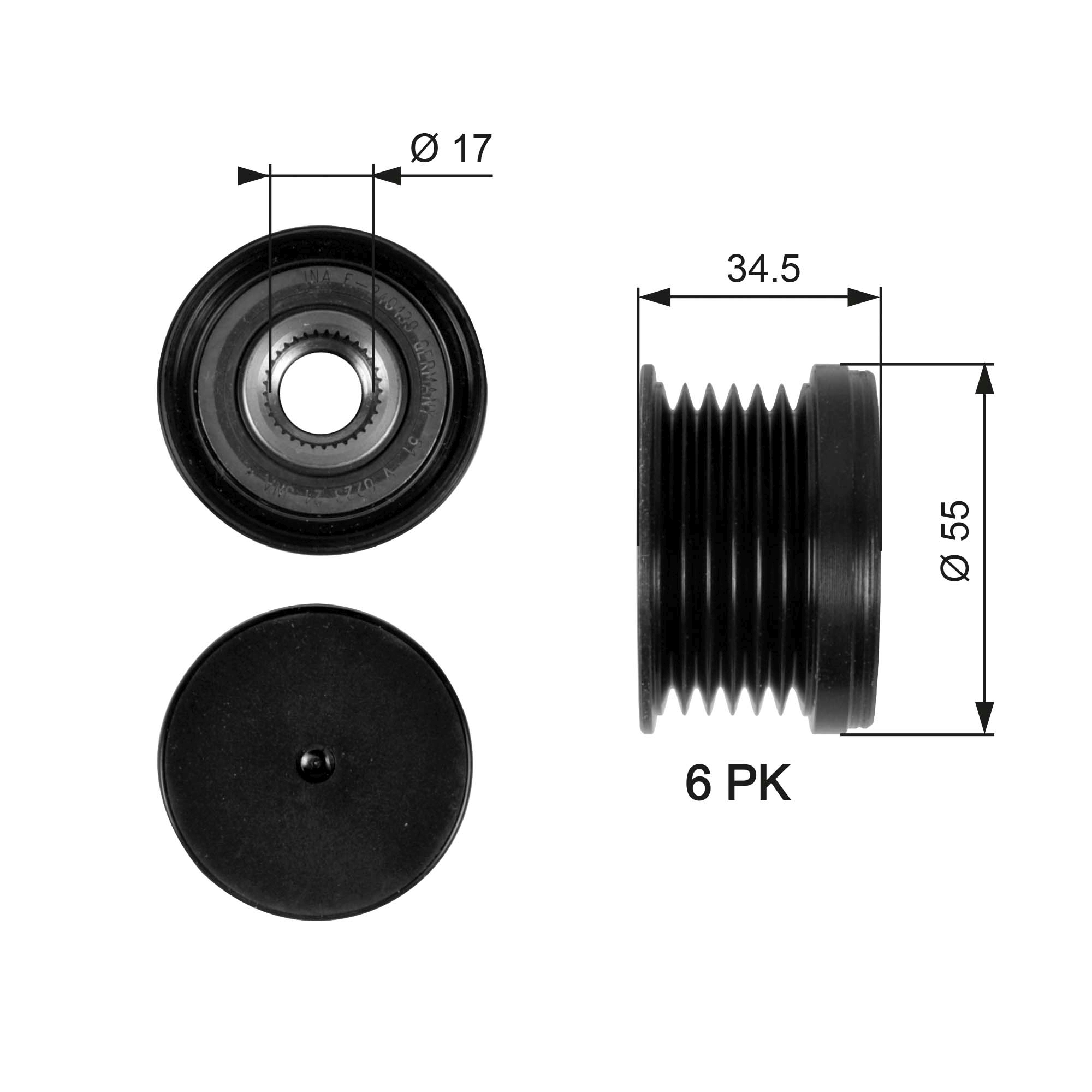 Sistem roata libera, generator OAP7090 GATES - Componente alternator Sistem roata libera, generator OAP7090 GATES - Componente alternator