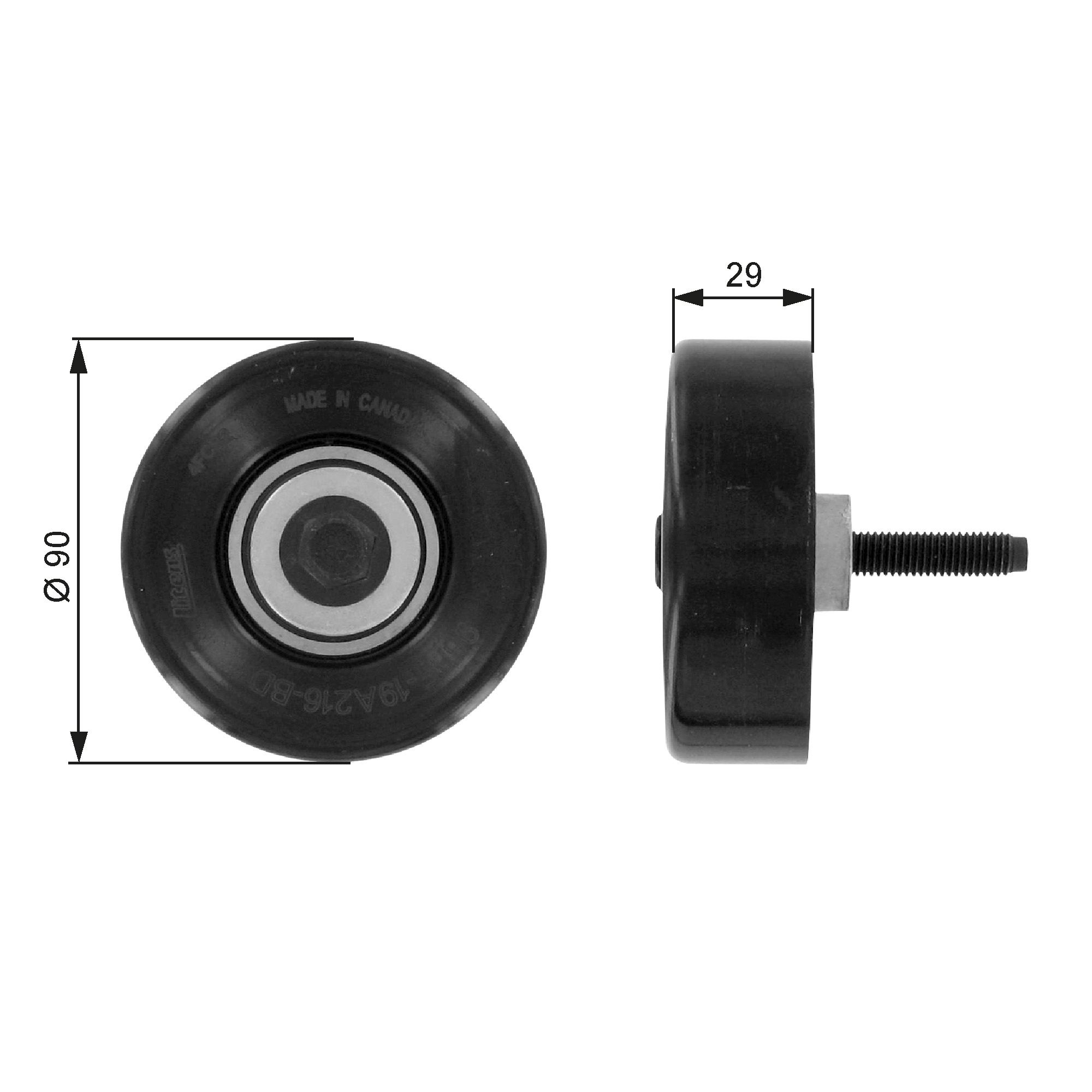 Rola ghidare/conducere, curea transmisie T36089 GATES - Transmisie - kit accesorii