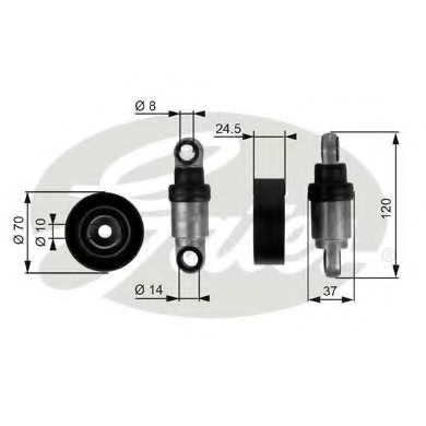rola intinzator,curea transmisie T38242 GATES - Transmisie - kit accesorii rola intinzator,curea transmisie T38242 GATES - Transmisie - kit accesorii
