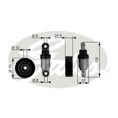 rola intinzator,curea transmisie T38244 GATES - Transmisie - kit accesorii rola intinzator,curea transmisie T38244 GATES - Transmisie - kit accesorii