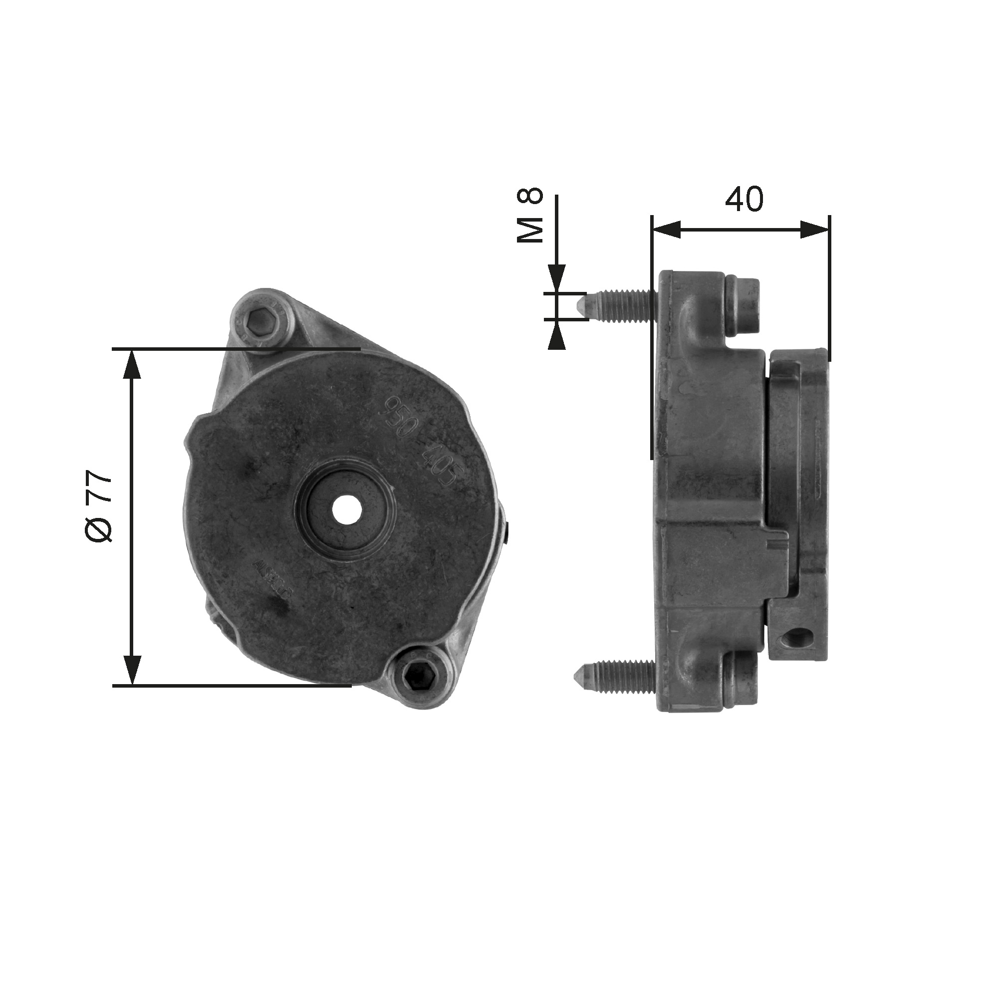 rola intinzator,curea transmisie T38345 GATES - Rola intinzatoare