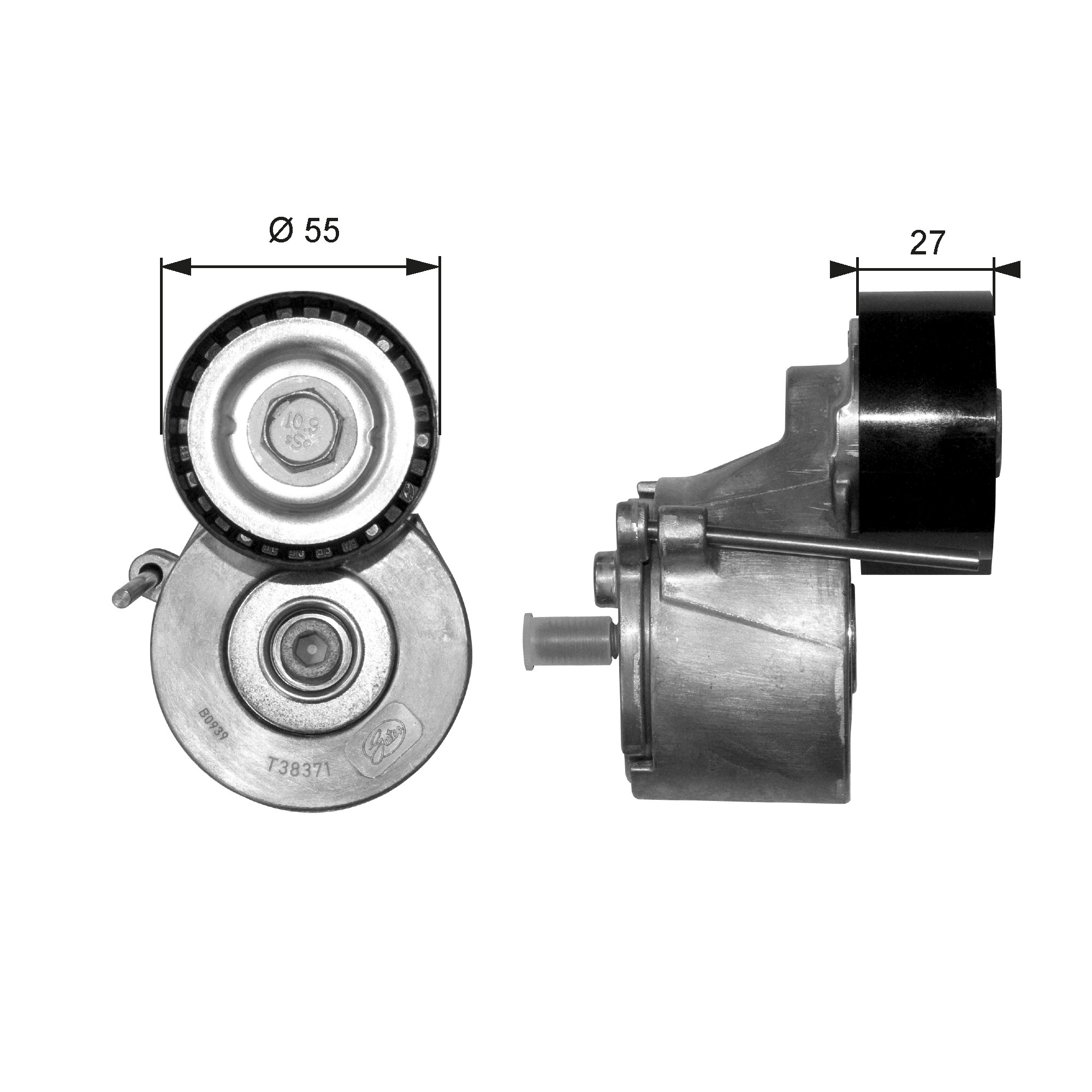 rola intinzator,curea transmisie T38371 GATES - Transmisie - kit accesorii rola intinzator,curea transmisie T38371 GATES - Transmisie - kit accesorii