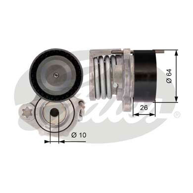 rola intinzator,curea transmisie T39016 GATES - Transmisie - kit accesorii