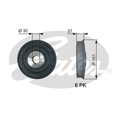 Fulie curea, arbore cotit TVD1002 GATES - Fulie curea Fulie curea, arbore cotit TVD1002 GATES - Fulie curea