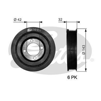 Fulie curea, arbore cotit TVD1016 GATES - Fulie curea Fulie curea, arbore cotit TVD1016 GATES - Fulie curea