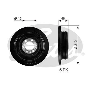 Fulie curea, arbore cotit TVD1039 GATES - Fulie curea Fulie curea, arbore cotit TVD1039 GATES - Fulie curea