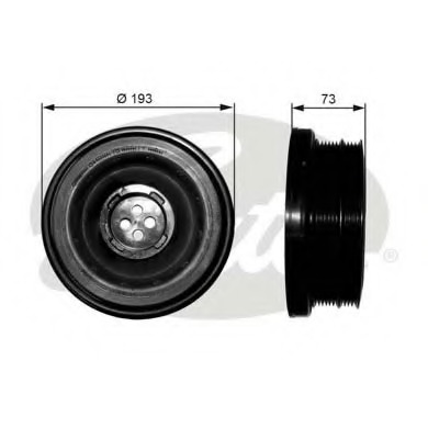 Fulie curea, arbore cotit TVD1050 GATES - Fulie curea Fulie curea, arbore cotit TVD1050 GATES - Fulie curea