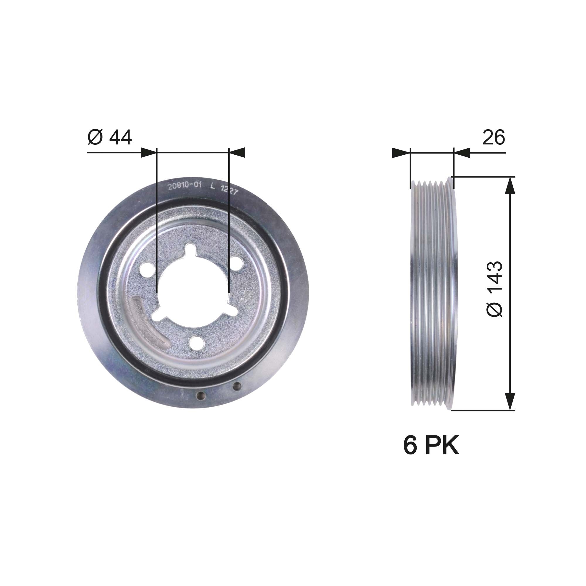 Fulie curea, arbore cotit TVD1055 GATES - Fulie curea Fulie curea, arbore cotit TVD1055 GATES - Fulie curea