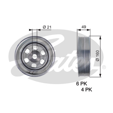 Fulie curea, arbore cotit TVD1086 GATES - Fulie curea Fulie curea, arbore cotit TVD1086 GATES - Fulie curea