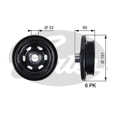 Fulie curea, arbore cotit TVD1089 GATES - Fulie curea Fulie curea, arbore cotit TVD1089 GATES - Fulie curea