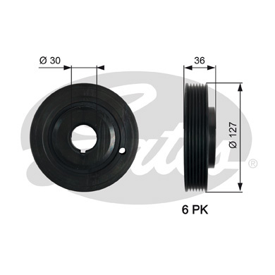 Fulie curea, arbore cotit TVD1097 GATES - Fulie curea Fulie curea, arbore cotit TVD1097 GATES - Fulie curea