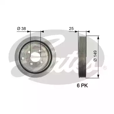 Fulie curea, arbore cotit TVD1102 GATES - Fulie curea Fulie curea, arbore cotit TVD1102 GATES - Fulie curea