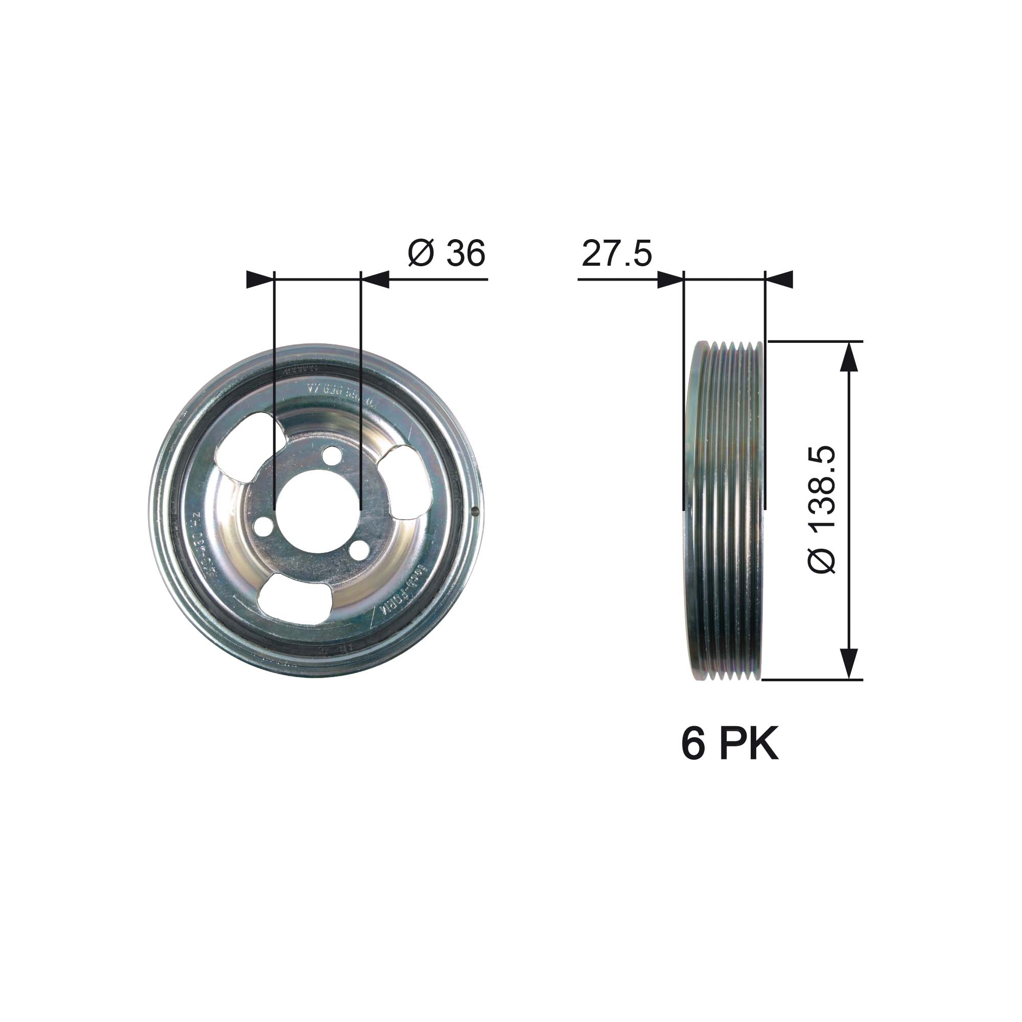 Fulie curea, arbore cotit TVD1117 GATES - Fulie curea Fulie curea, arbore cotit TVD1117 GATES - Fulie curea