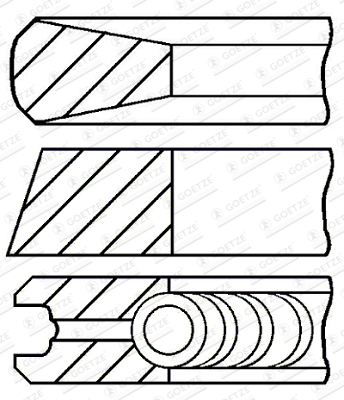 Set segmenti piston 08-104300-00 GOETZE ENGINE - Arbore cotit, angrenare Set segmenti piston 08-104300-00 GOETZE ENGINE - Arbore cotit, angrenare