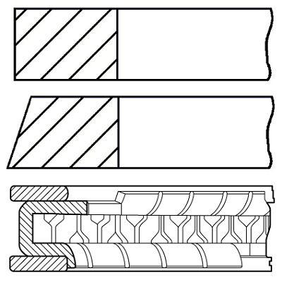 Set segmenti piston 08-136700-00 GOETZE ENGINE - Arbore cotit, angrenare Set segmenti piston 08-136700-00 GOETZE ENGINE - Arbore cotit, angrenare