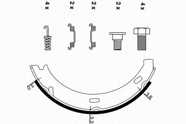 Set saboti frana, frana de mana 8DA 355 050-441 HELLA - Frana tambur Set saboti frana, frana de mana 8DA 355 050-441 HELLA - Frana tambur