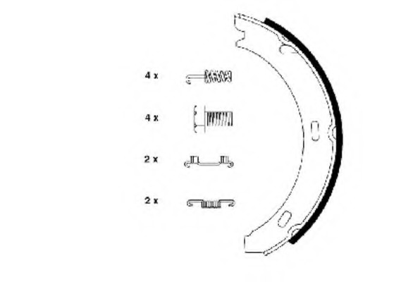 Set saboti frana, frana de mana 8DA 355 050-821 HELLA - Frana tambur Set saboti frana, frana de mana 8DA 355 050-821 HELLA - Frana tambur