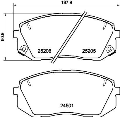 set placute frana,frana disc 8DB 355 015-841 HELLA - Frana disc set placute frana,frana disc 8DB 355 015-841 HELLA - Frana disc