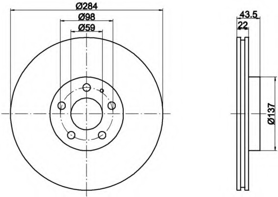 Disc frana 8DD 355 101-951 HELLA - Disc frana