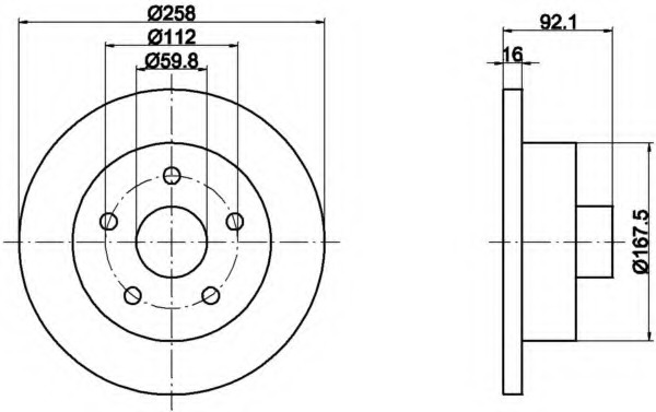 Disc frana 8DD 355 102-361 HELLA - Disc frana