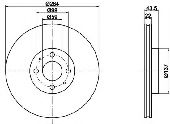 Disc frana 8DD 355 102-391 HELLA - Disc frana