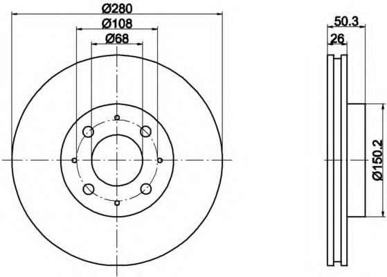 Disc frana 8DD 355 102-901 HELLA - Frana disc Disc frana 8DD 355 102-901 HELLA - Frana disc