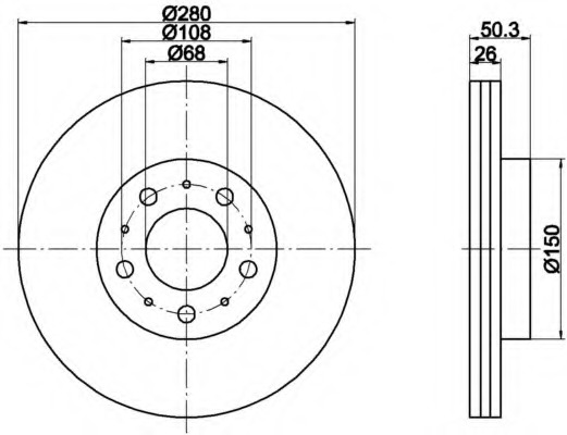 Disc frana 8DD 355 103-681 HELLA - Frana disc Disc frana 8DD 355 103-681 HELLA - Frana disc