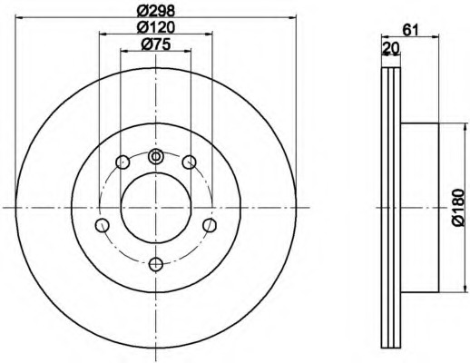 Disc frana 8DD 355 104-611 HELLA - Frana disc