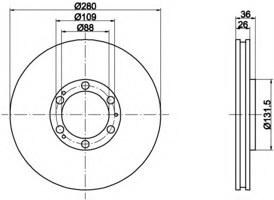 Disc frana 8DD 355 104-721 HELLA - Disc frana