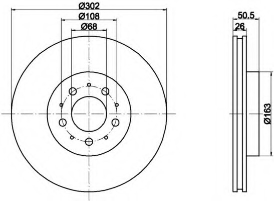 Disc frana 8DD 355 106-131 HELLA - Frana disc Disc frana 8DD 355 106-131 HELLA - Frana disc