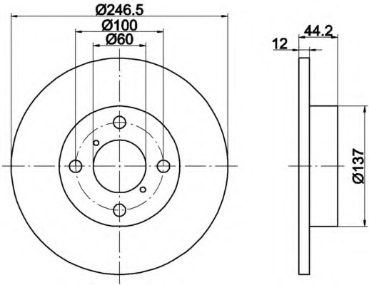 Disc frana 8DD 355 108-201 HELLA - Frana disc