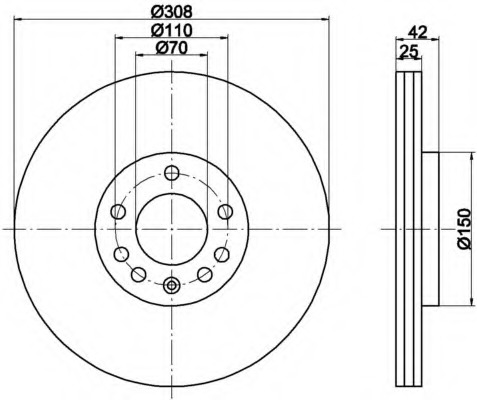 Disc frana 8DD 355 108-231 HELLA - Frana disc